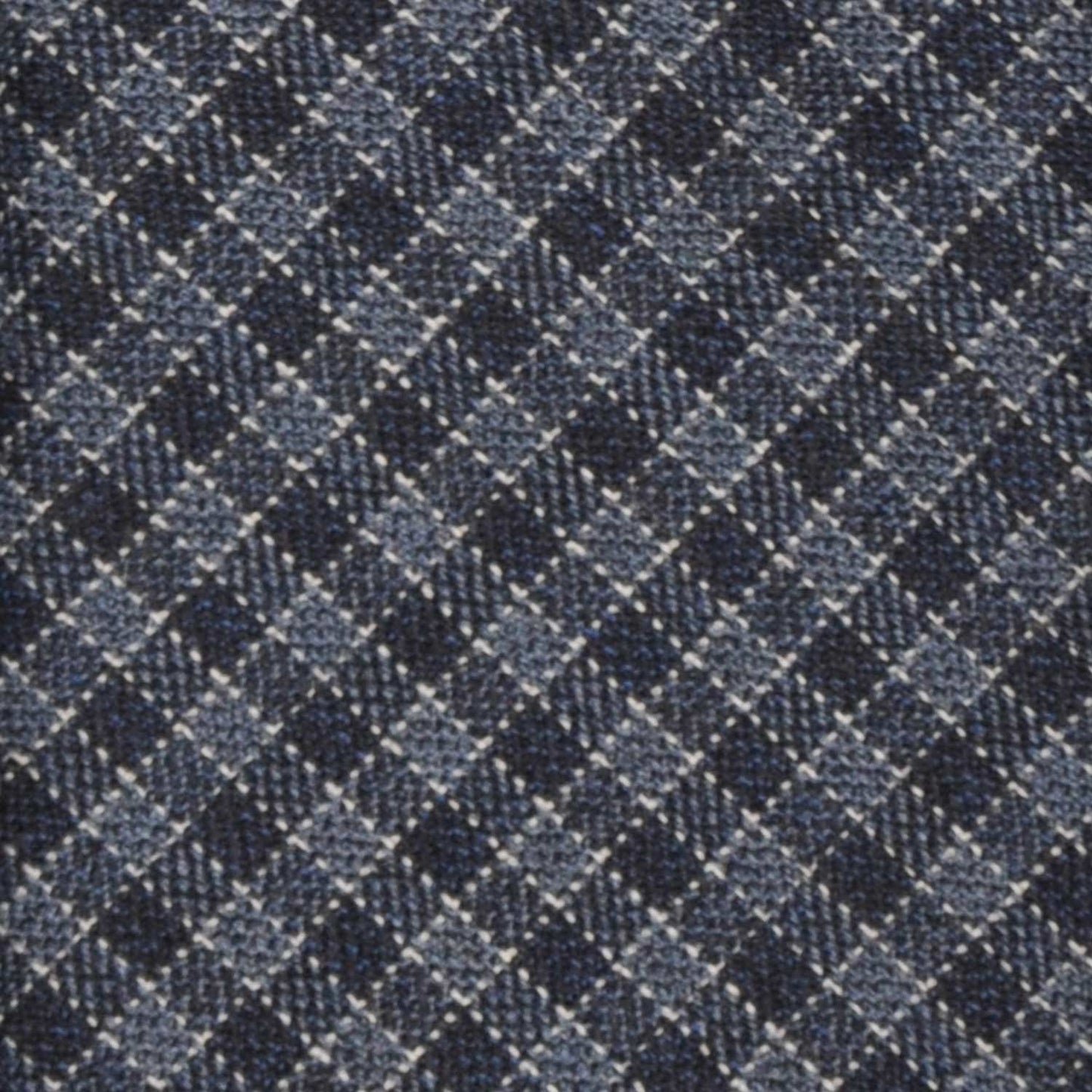 Denim Blue Micro Checked Tie Holland&Sherry Wool