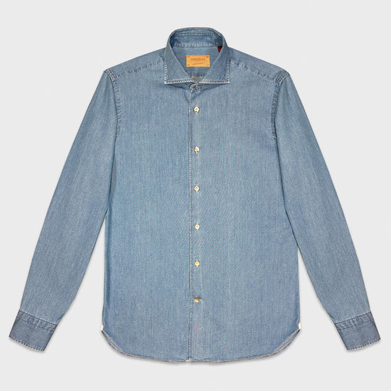 Borriello Light Blue Classic Denim Shirt-Wools Boutique Uomo