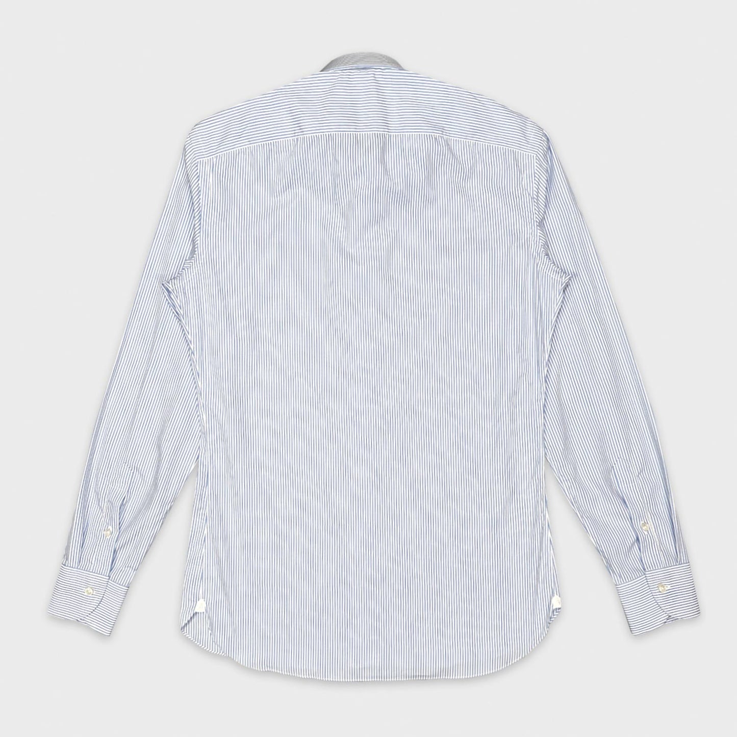 Borriello Light Blue and White Striped Shirt Popeline Cotton-Wools Boutique Uomo