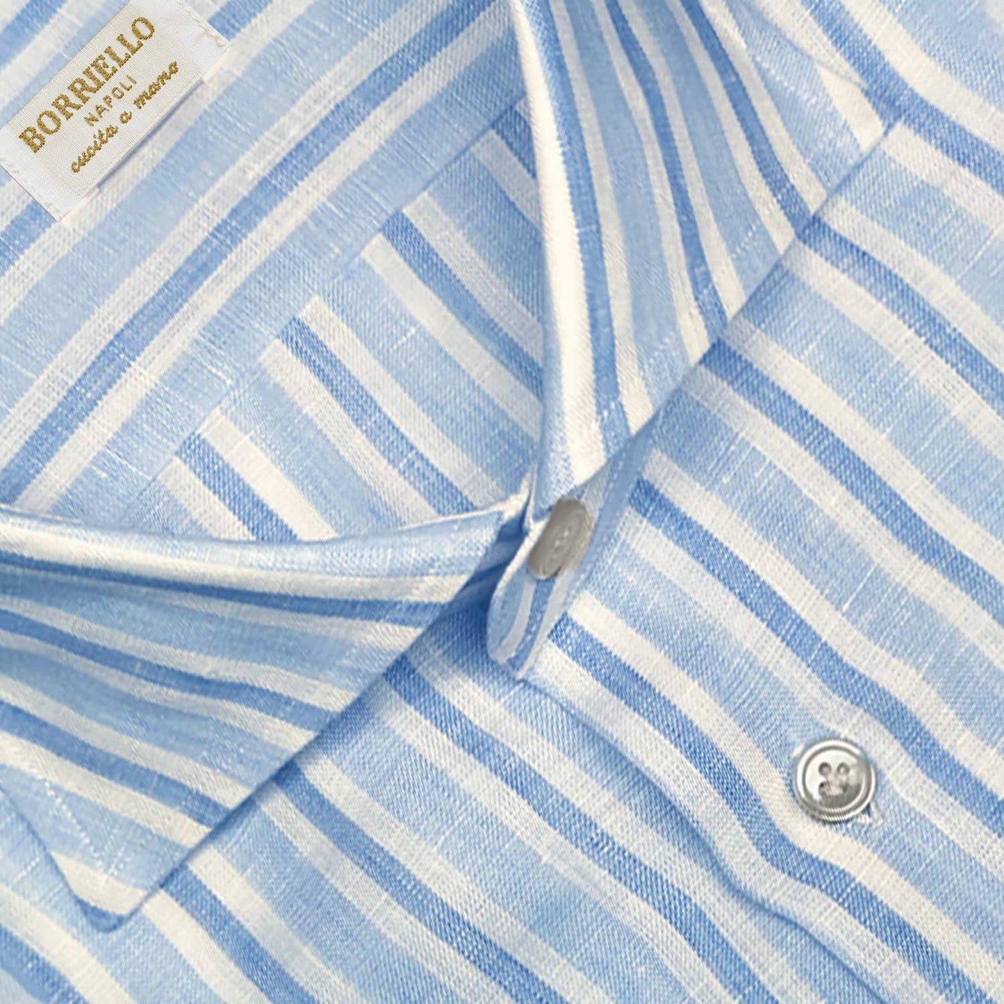 Classic Striped Linen Shirt Hand Made in Italy Shop Geneva