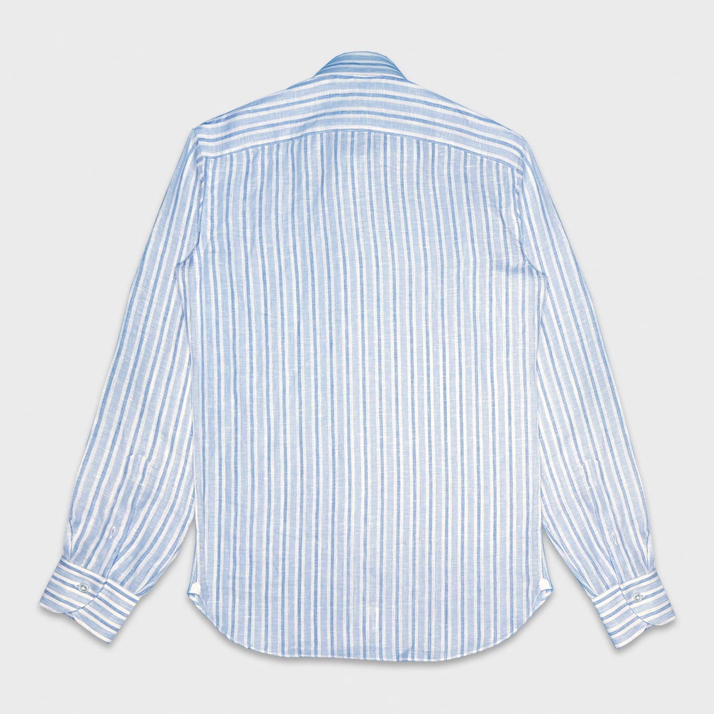 Men's striped linen shirt, made with soft linen fabric made in Italy, silky to the touch softer and of high quality, Borriello Napoli for Wools Boutique Uomo Genève