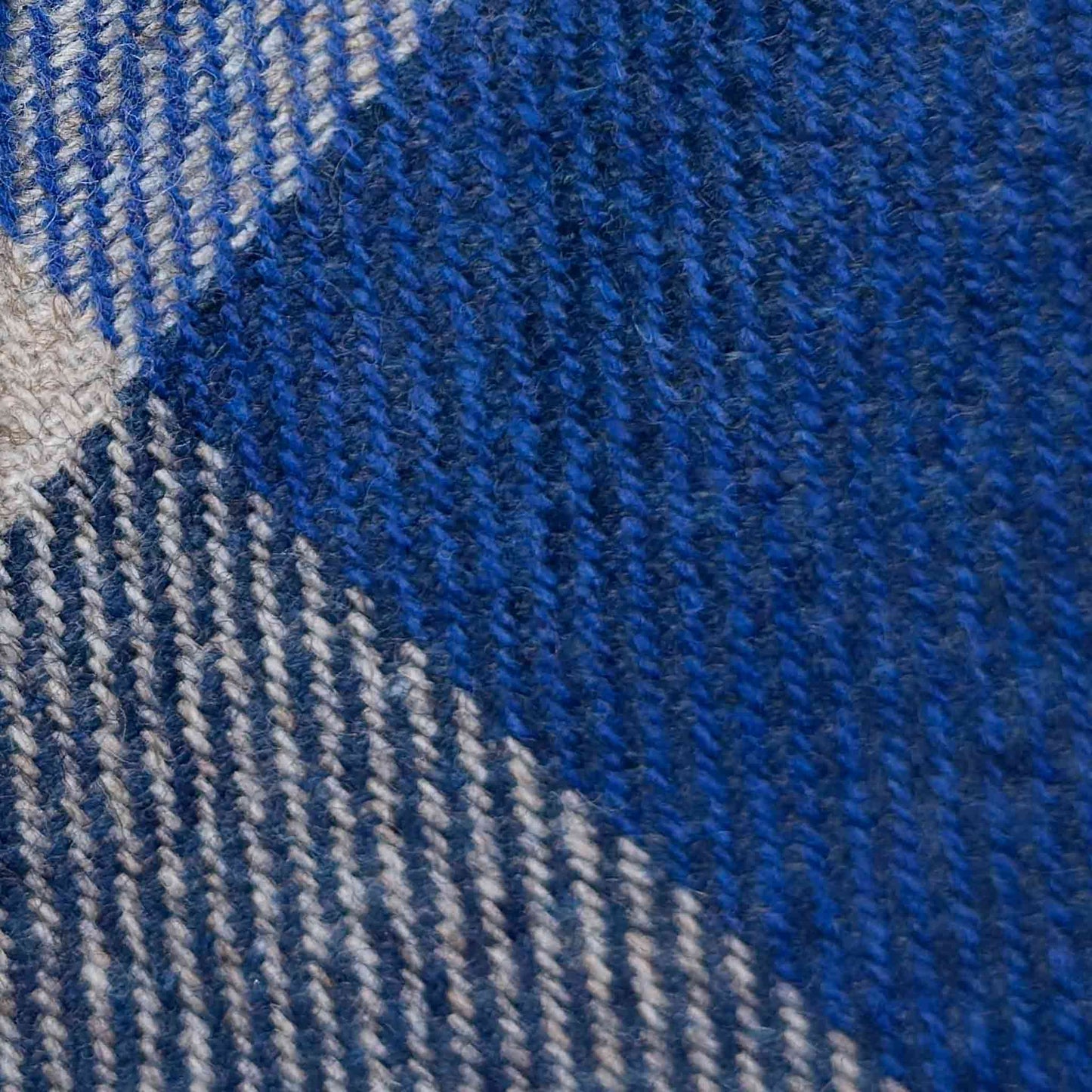 Cobalt Blue Bold Checked Wool Tie Hand Made in Italy