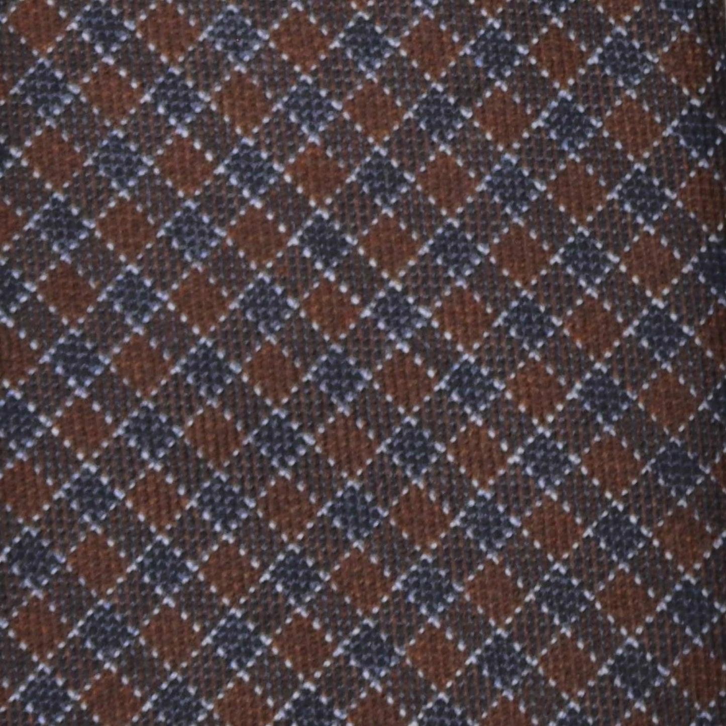 Coffee Brown Micro Checked Tie Holland&Sherry Wool