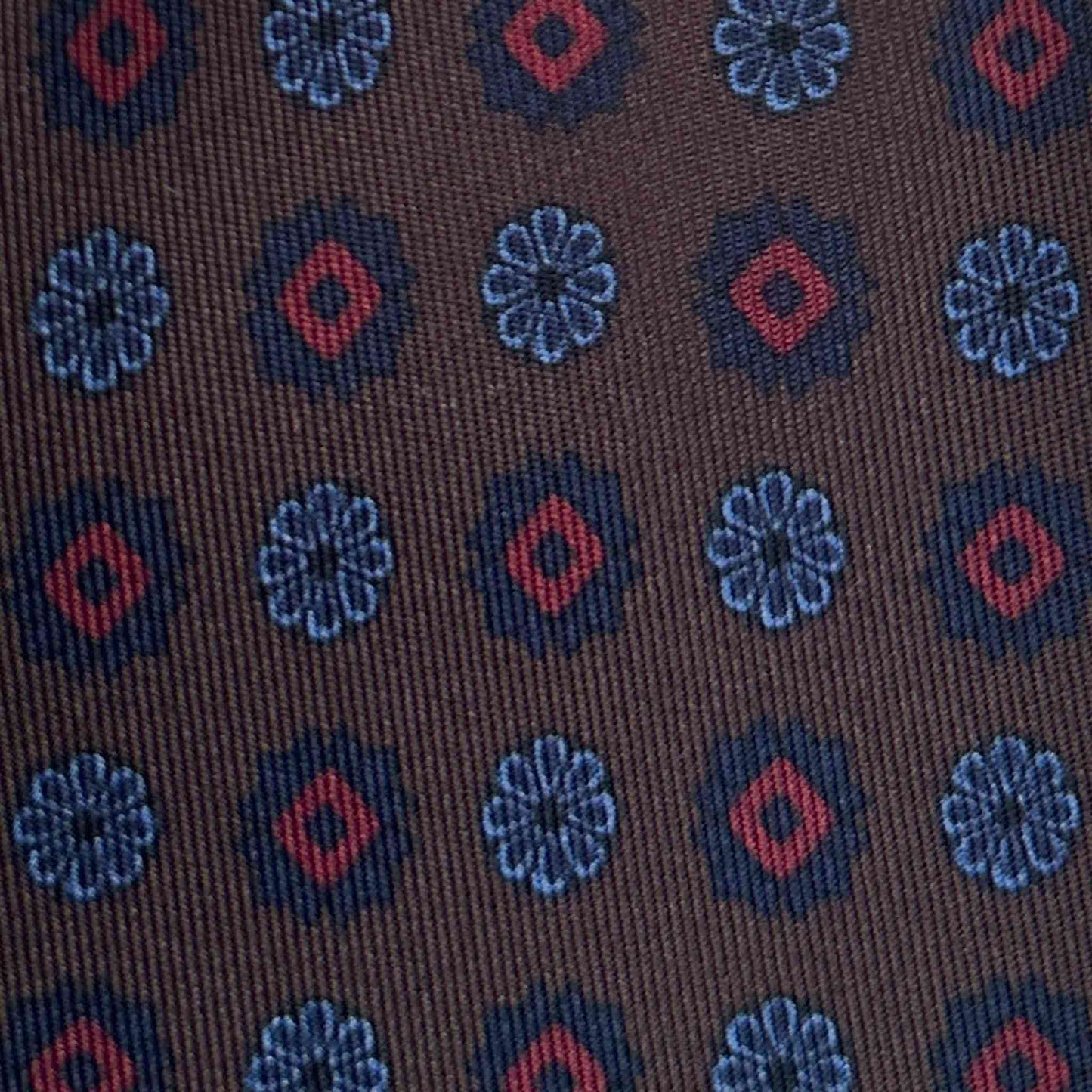Coffee Brown Silk Tie Classic Fantasy Pattern