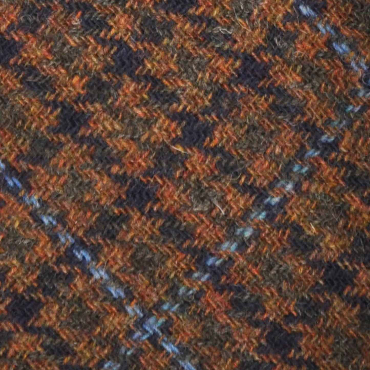 Brown Tweed Tie Unlined Pied de Poule Pattern