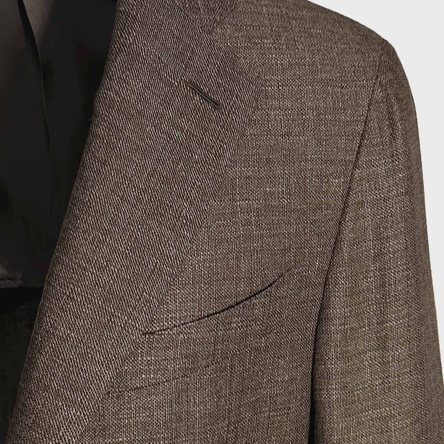 Brown Tailored Jacket Linen Wool Caruso shop in Wools Boutique Uomo Geneva