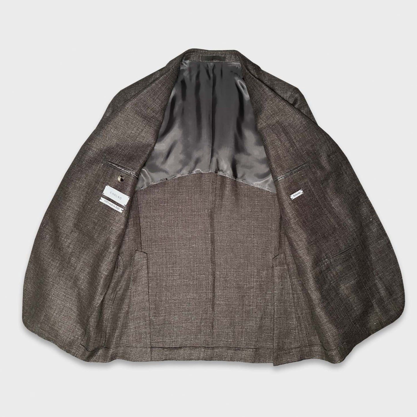 Brown Tailored Jacket Linen Wool Caruso shop in Wools Boutique Uomo Geneva
