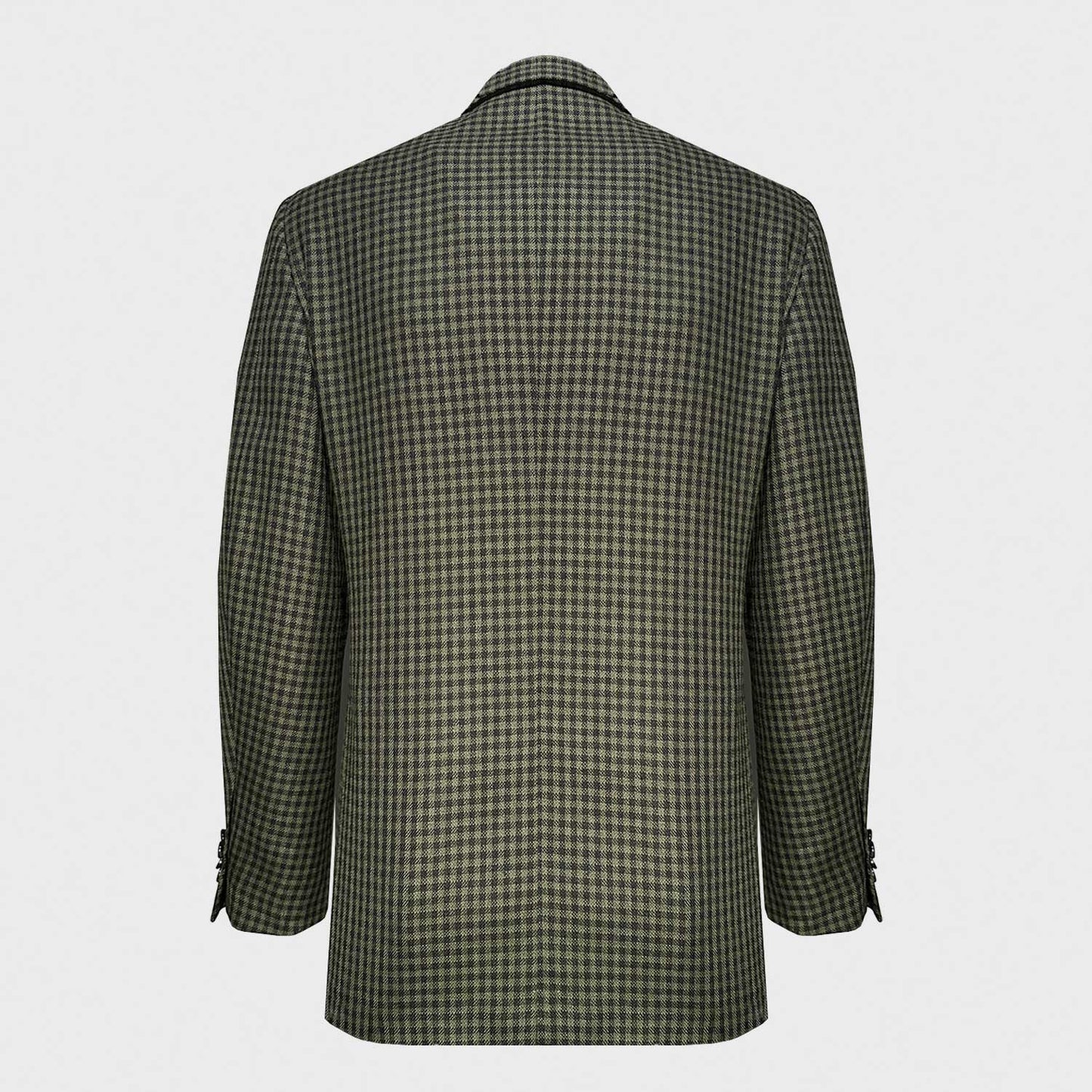 Army Green Checked Tailored Jacket Wool Silk Linen Caruso discover in Wools Boutique Uomo Geneva