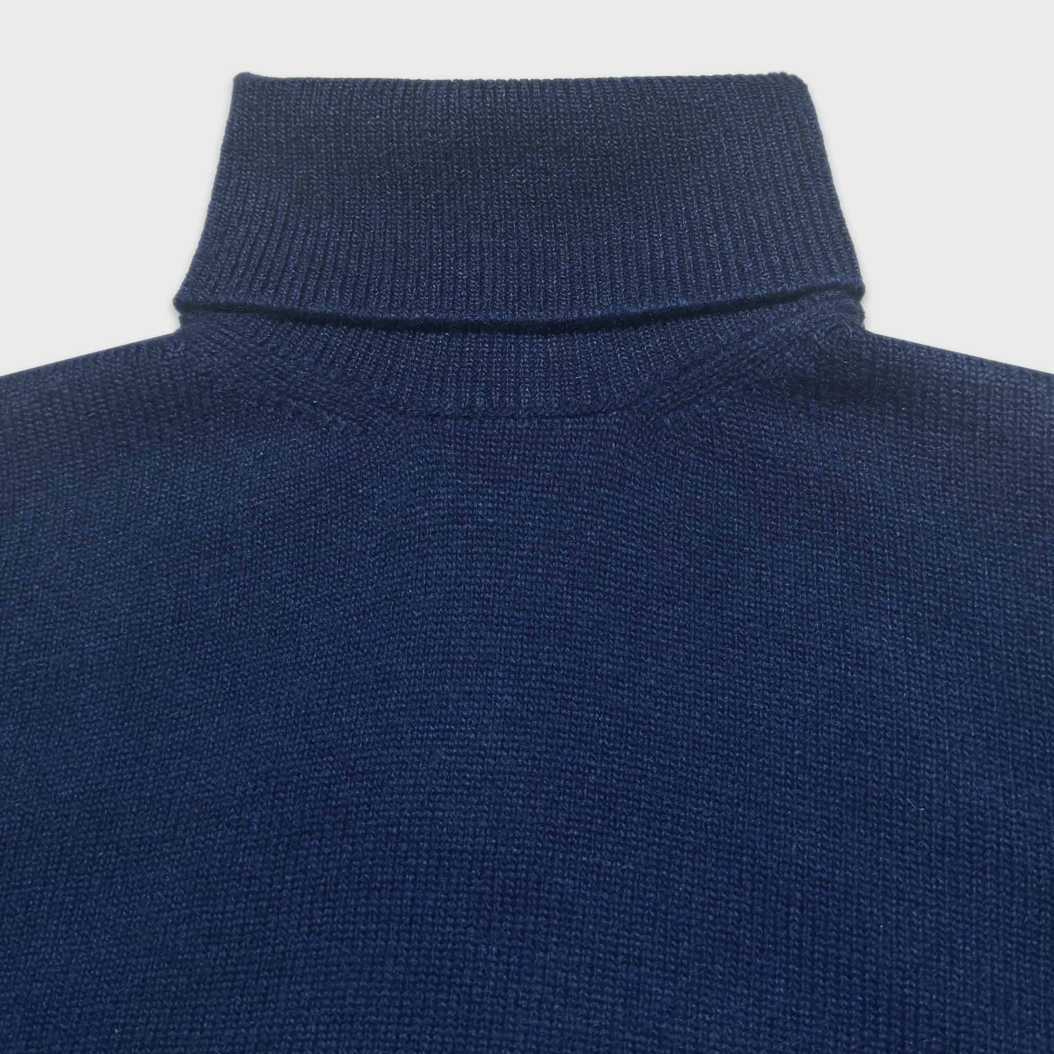 Cobalt Blue Turtleneck Wool Cashmere Sweater Doriani – Wools 