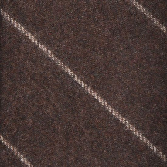 Coffee Brown Stripes Wool Tie Unlined 3 Folds.