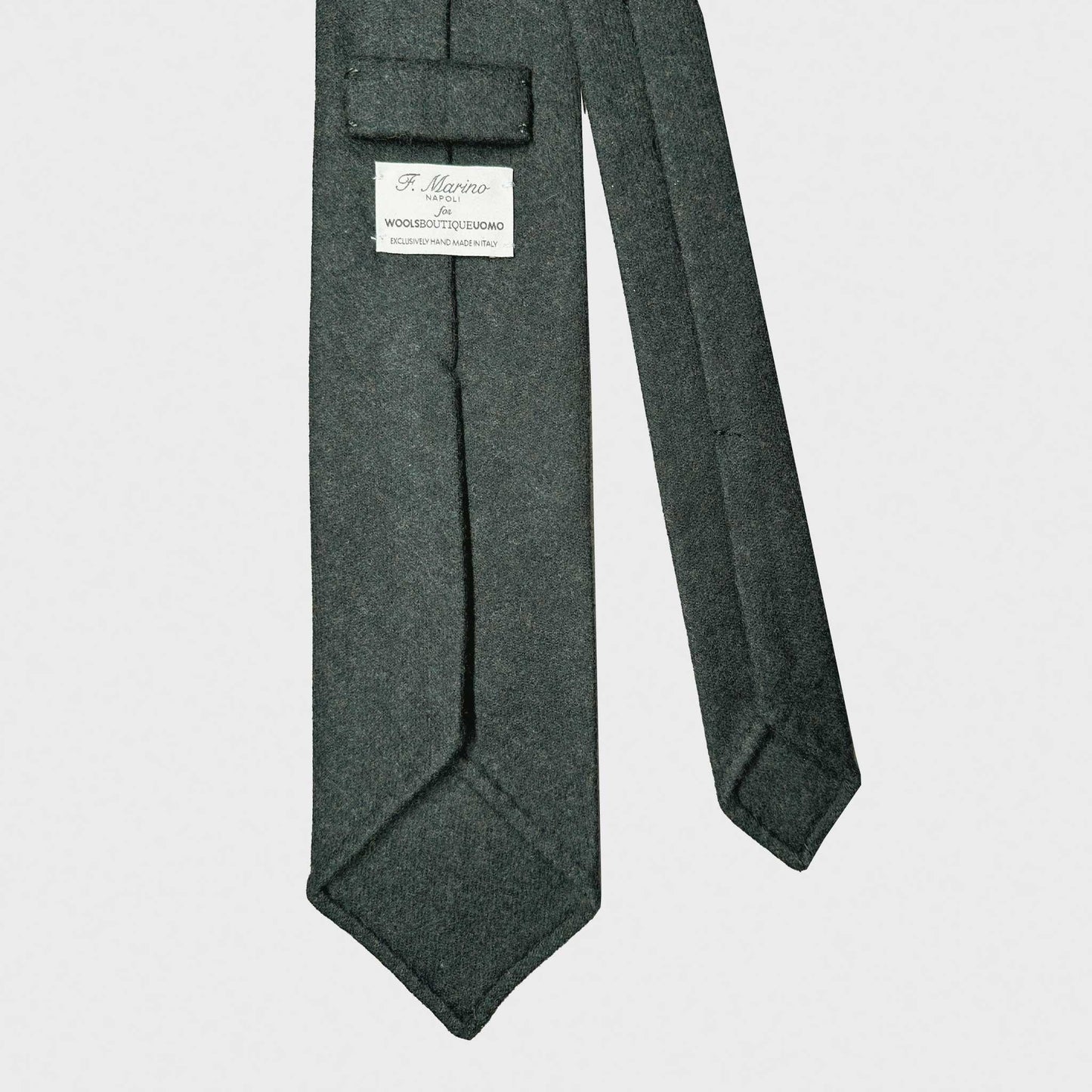 Cravate élégante en laine vert loden, collection de cravates italiennes faites à la main Wools Boutique Uomo Genève