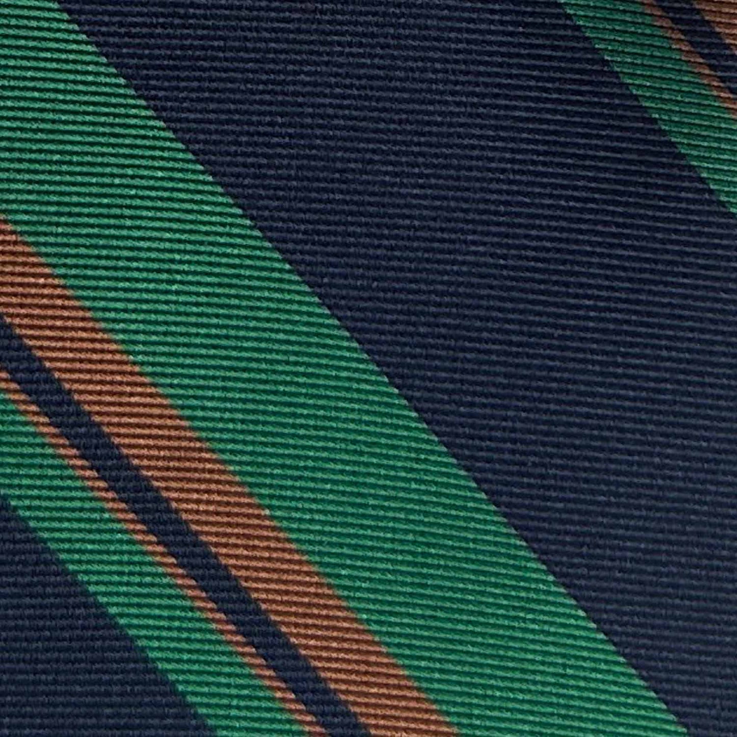 Grass Green Striped Regimental Silk Tie.