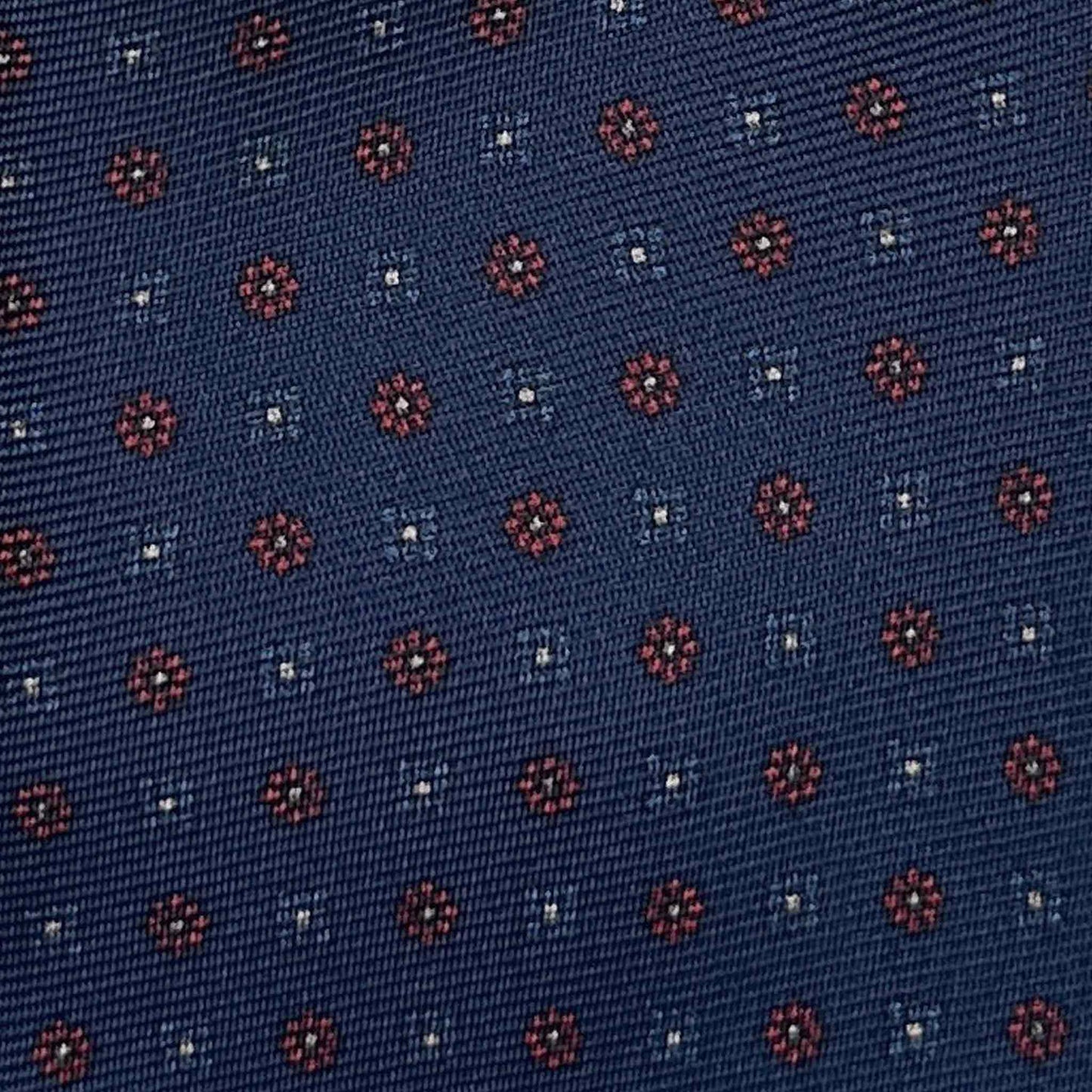 Blue Madder Silk Tie 7 Folds Light Blue Red Micro Fantasy