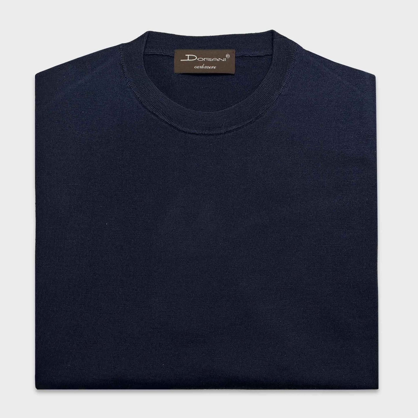 Navy Blue Crewneck Sweater Wool Silk Cashmere Dorian Shop in Geneva