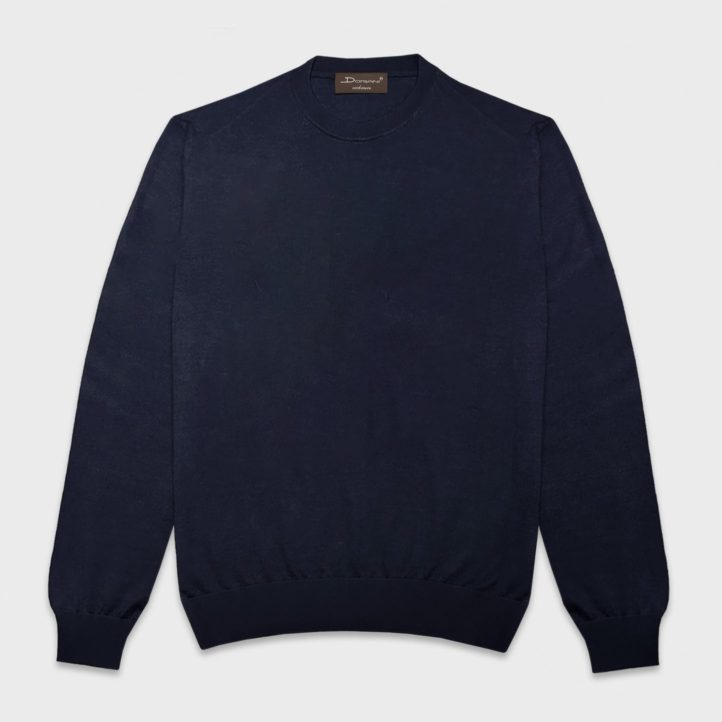 Navy Blue Crewneck Sweater Wool Silk Cashmere Doriani. Men's luxury blue sweater wool silk cashmere made in Italy by Doriani, navy blue united color, crewneck regular classic fit, refined and smooth thin yarn. Shop Doriani Cashmere  in Wools Boutique Uomo Geneva Switzerland