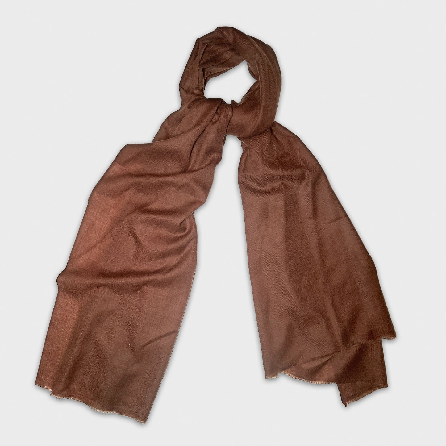 Cognac Brown Cashmere Scarf Made in Italy
