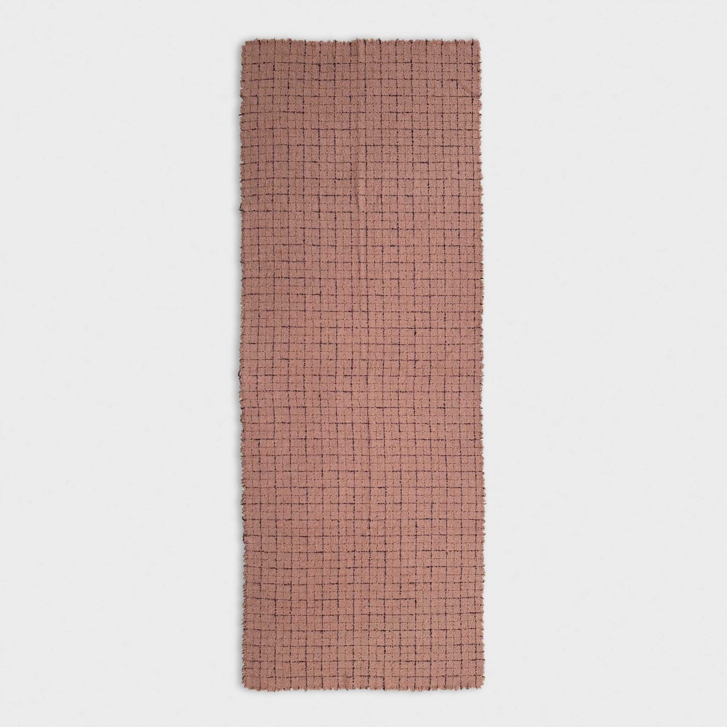 Copper Rose Wool Cashmere Scarf Windowpane Faliero Sarti