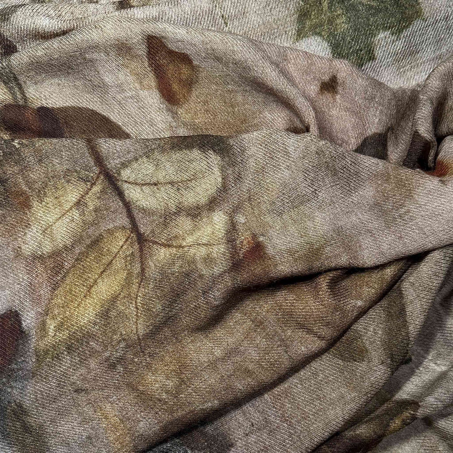 Natural Autumn Leaves Wool Cashmere Scarf