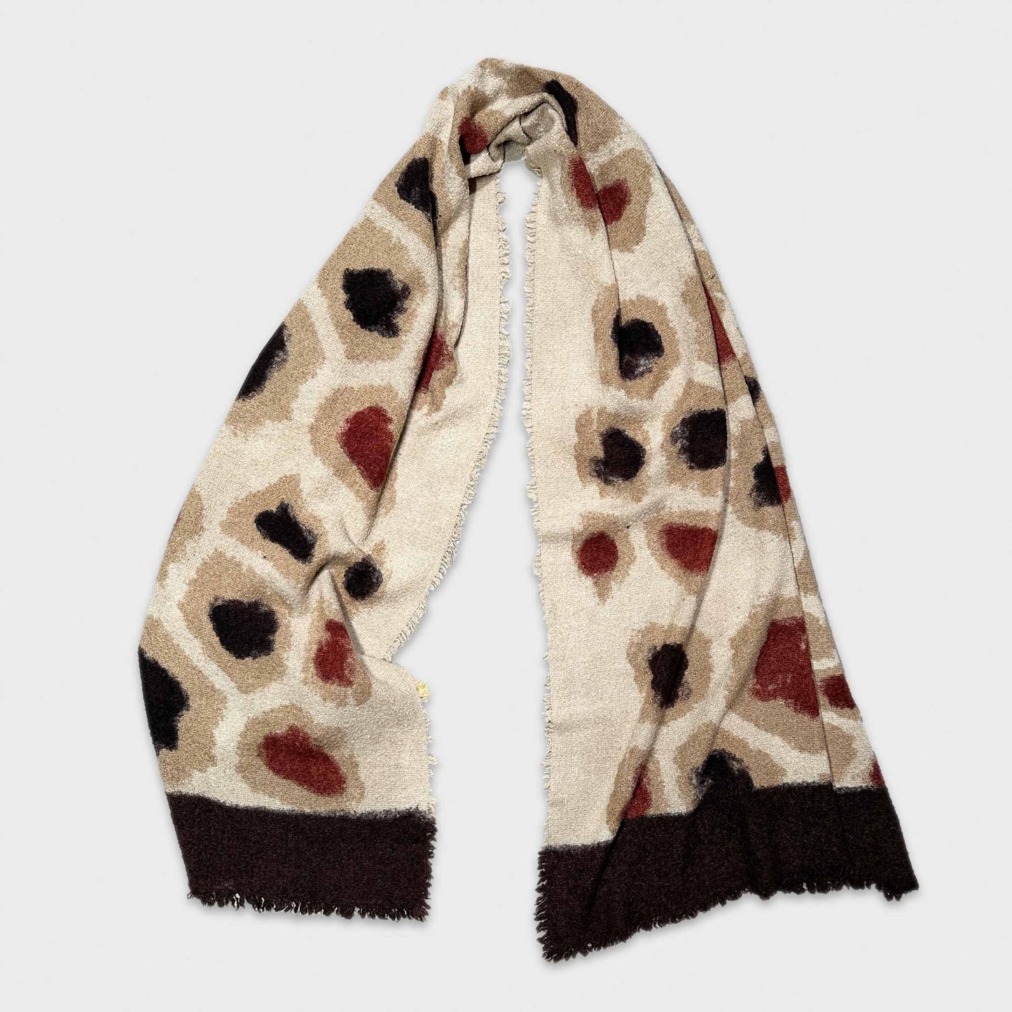 Écharpe unique au motif léopard raffiné, écharpes fabriquées en Italie Faliero Sarti , taille unisexe, laine et cachemire doux et chauds, idéale à porter en hiver, Wools Boutique Uomo Genève