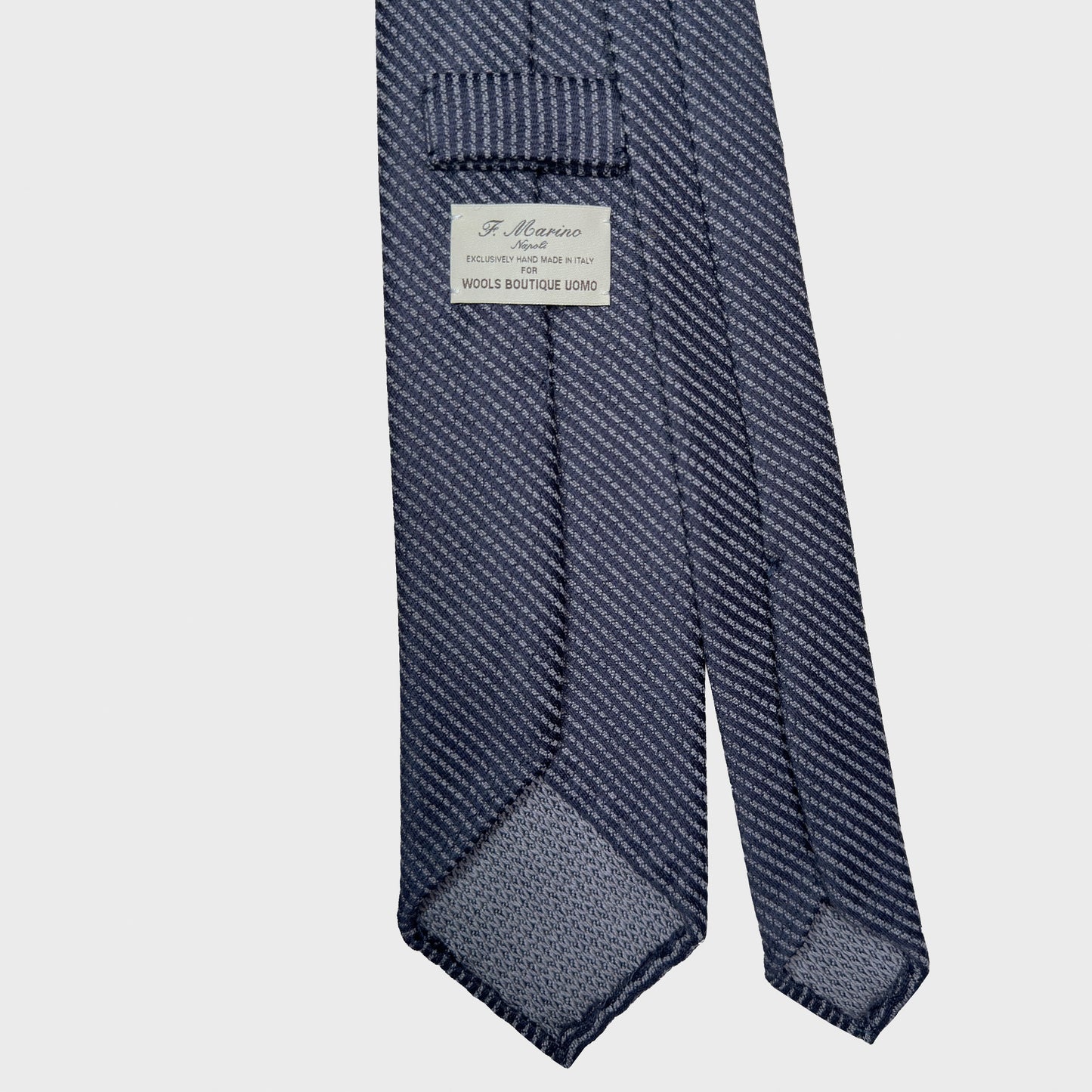 Men's regimental wool tie hand made in Italy F.Marino Napoli exclusive for Wools Boutique Uomo Geneva luxury men's store ties for men in Switzerland