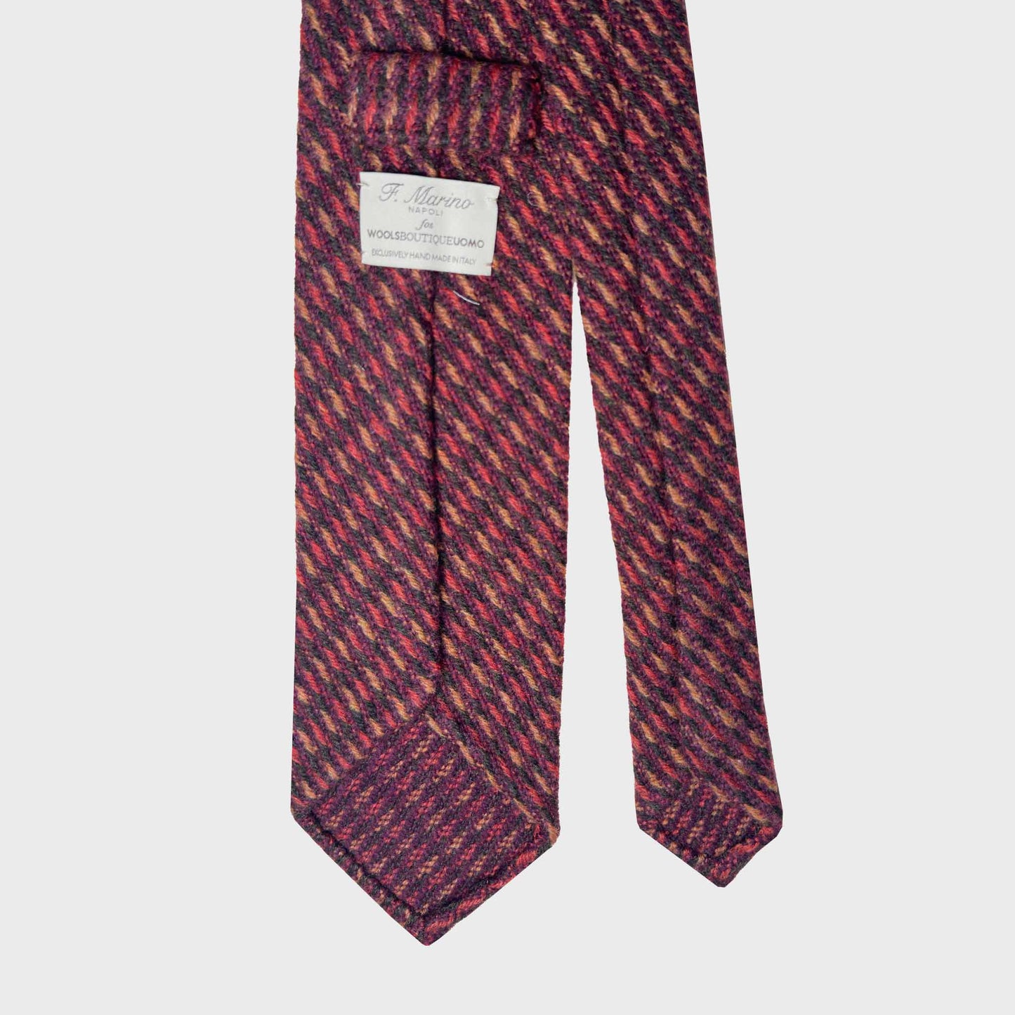 Exclusive Mélange Red Flannel Wool Tie Hand Made in Italy