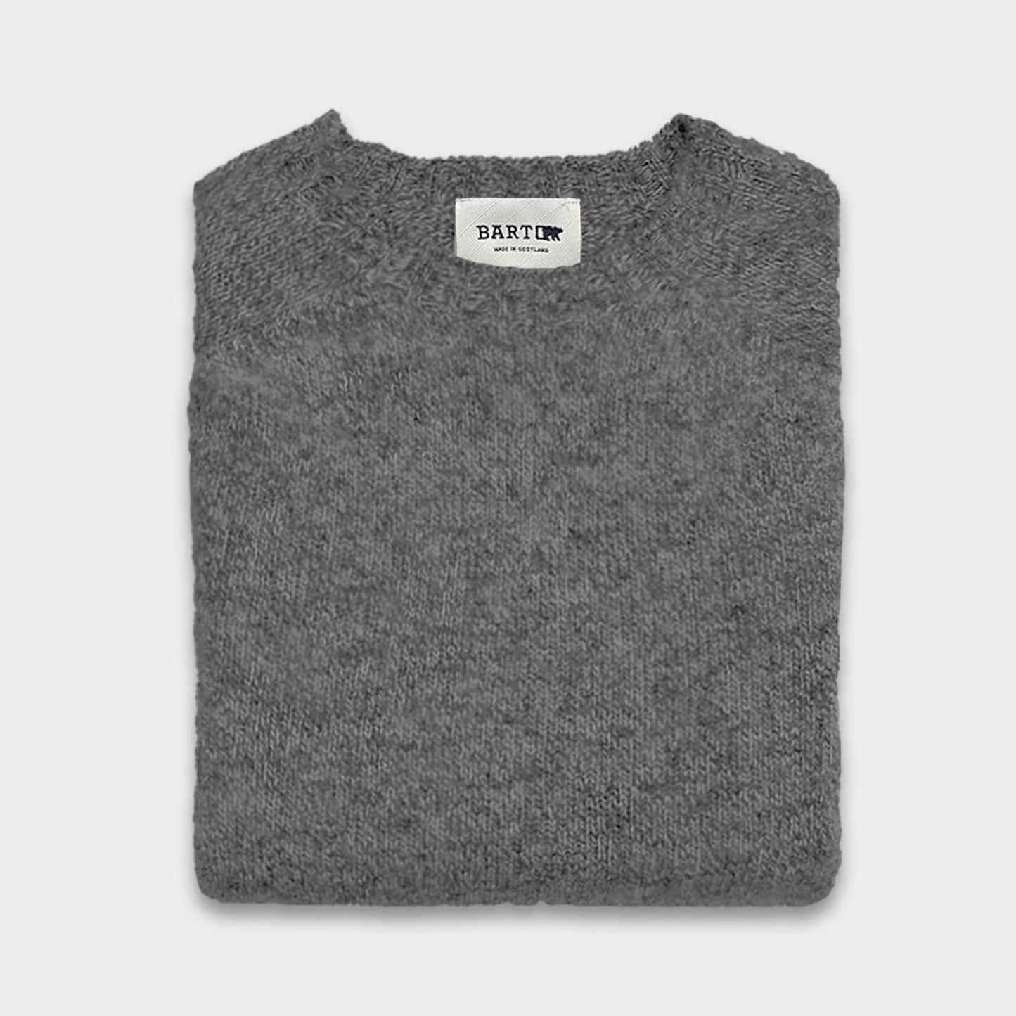 Grey Sweater Shetland Wool Men's Clothing Boutique Switzerland