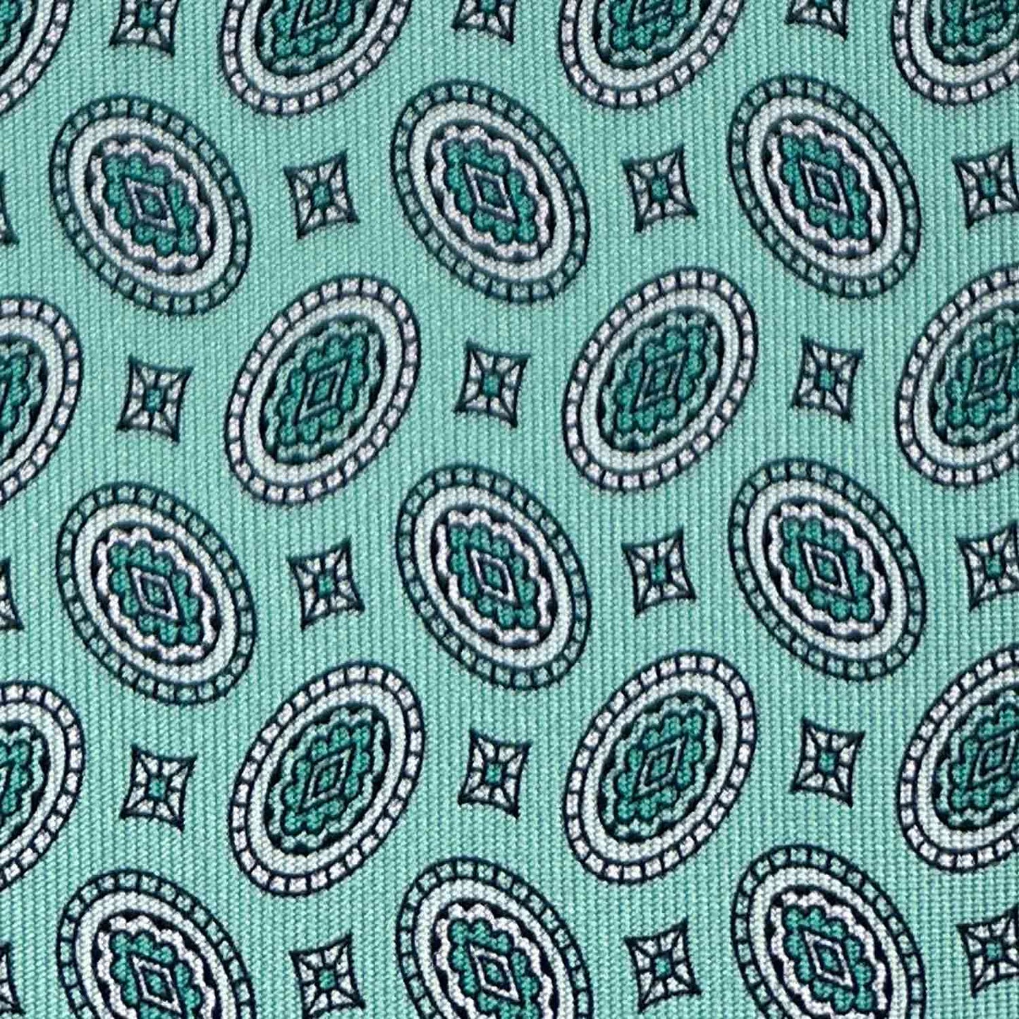 Water Leaf Silk Tie Oval Diamonds Genève