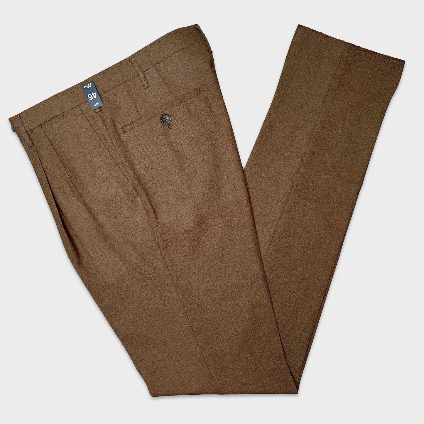 Brown Hopsack Double Pleated Wool Trousers Marling & Evans discover on Wools Boutique Uomo Geneva