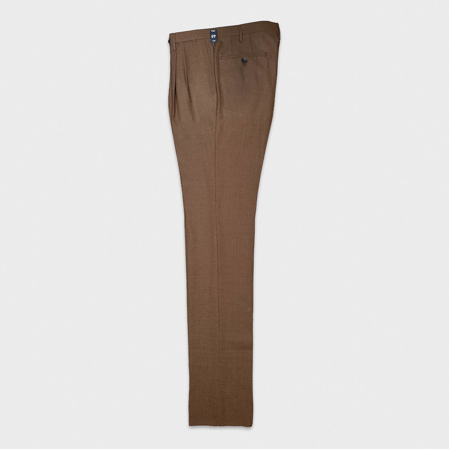 Brown Hopsack Double Pleated Wool Trousers Marling & Evans buy on Wools Boutique Uomo Genève