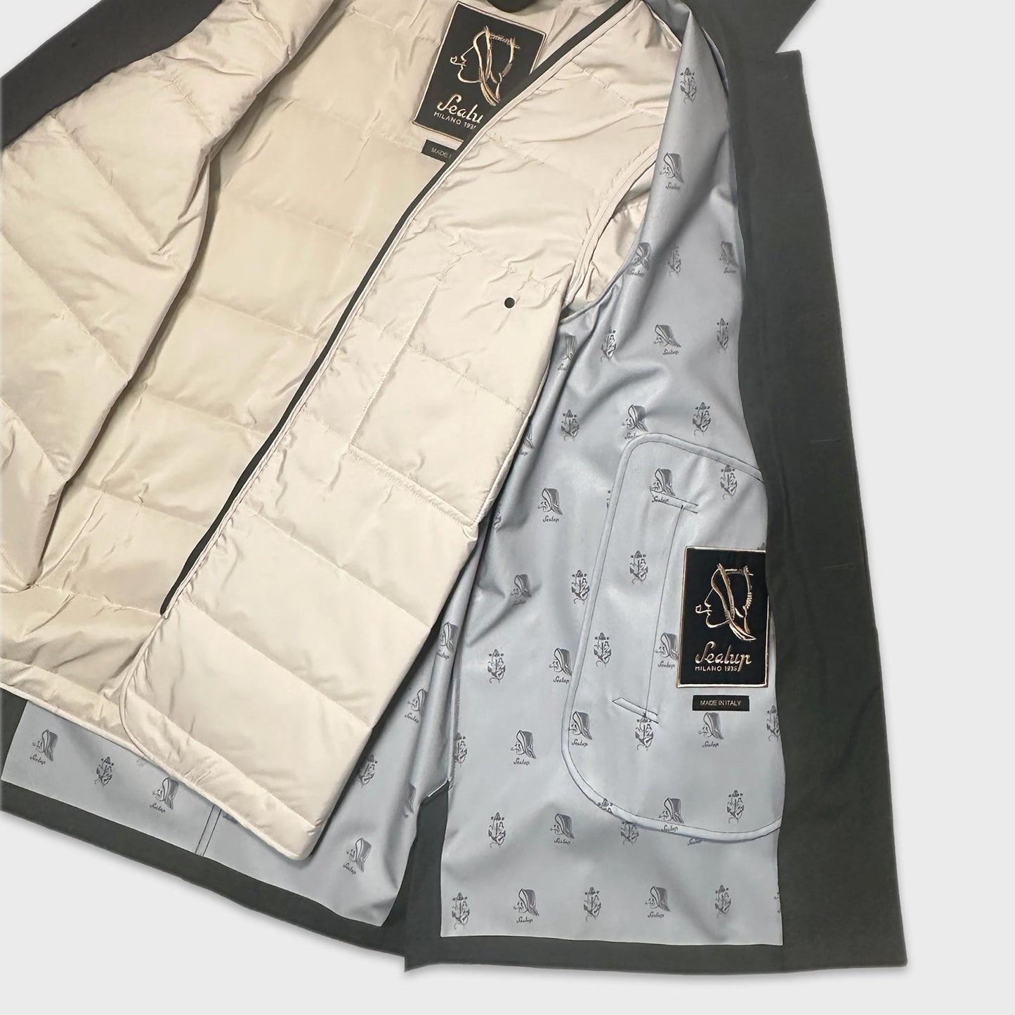 Impermeabiale per uomo imbottito con trampunta staccabile Sealup colore verde loden