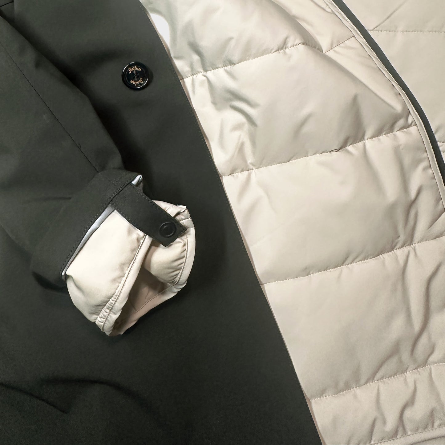 Imperméable matelassé pour homme avec ouate amovible Sealup en vert loden