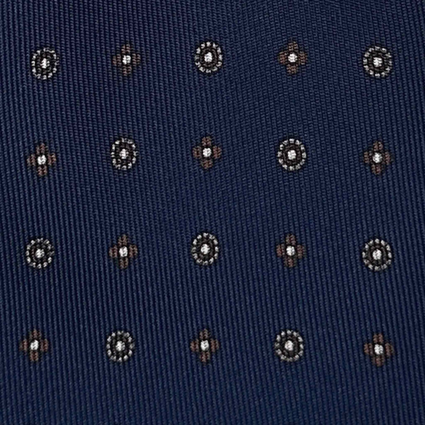 Navy Blue Silk Tie Classic Micro Diamonds Pattern.