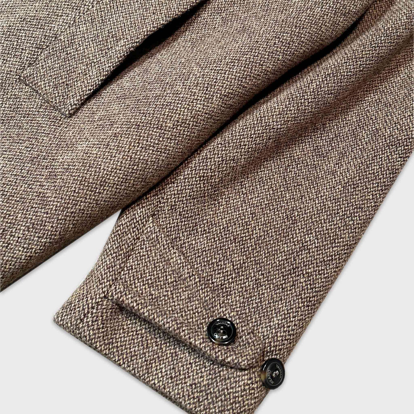 Wool coat Valstar, refined pattern broken tobacco brown tones colors
