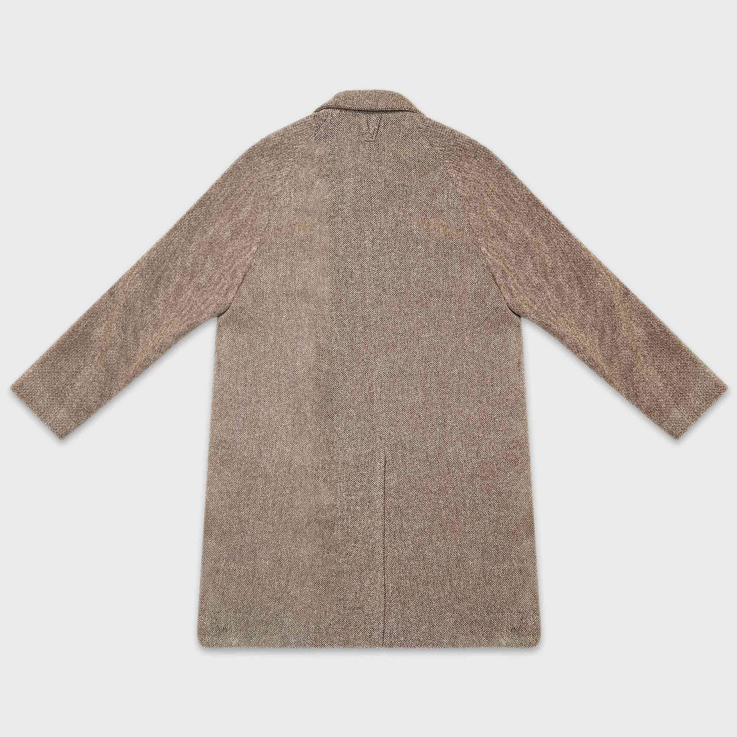 Wool coat Valstar, refined pattern broken tobacco brown tones colors, comfortable fit ideal to wear up classic suit or in casual time, valstar wool coat geneva