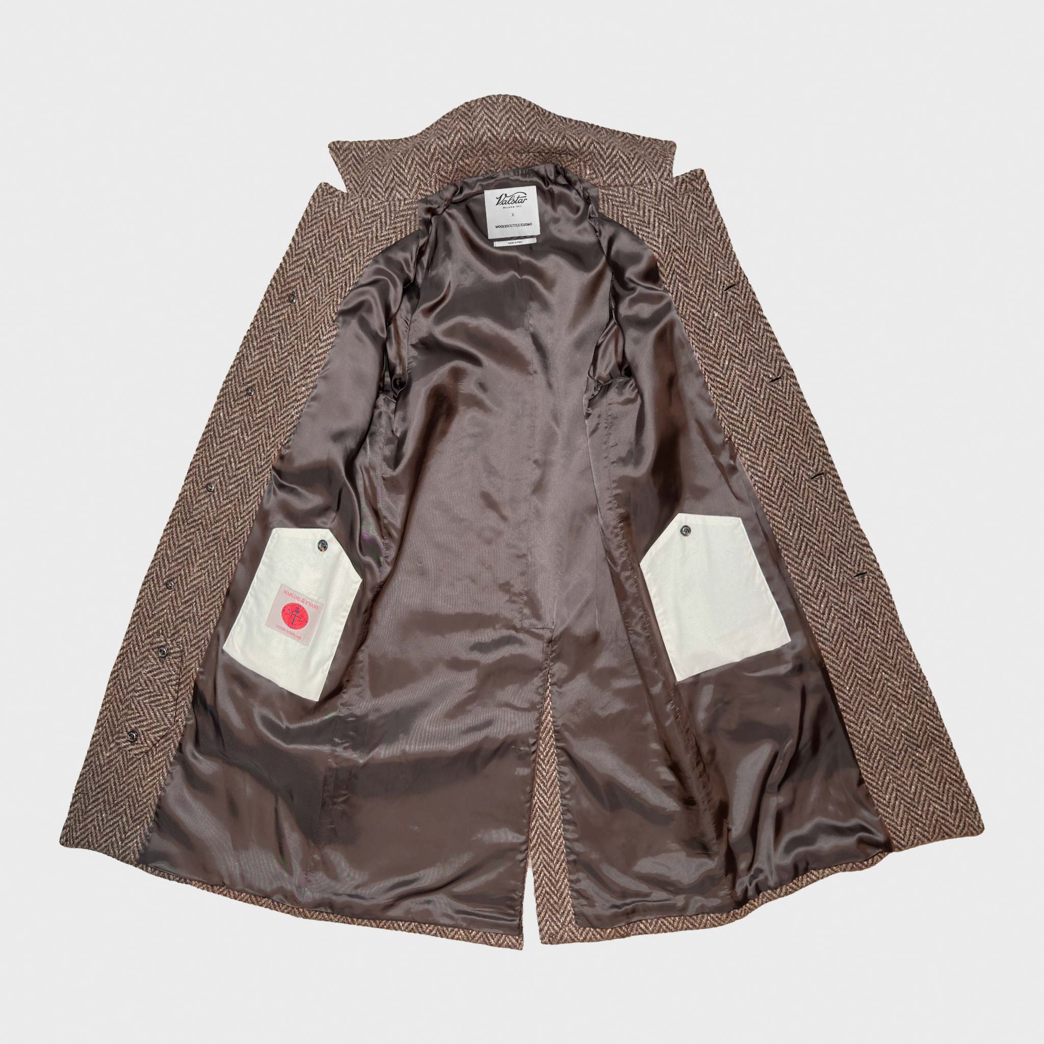 Valstar x Wools Boutique Uomo Vittorio Coat Camel Herringbone Wool