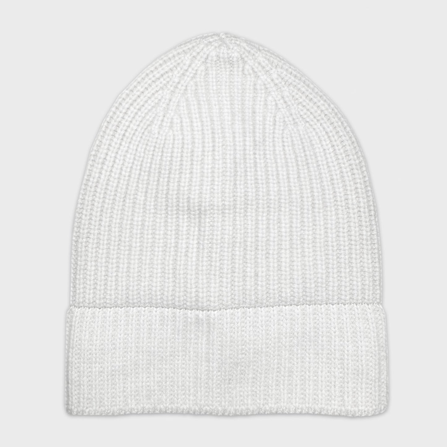 Chapeau Côtelé en Cachemire Blanc Boutique Accessoires de Luxe Genève