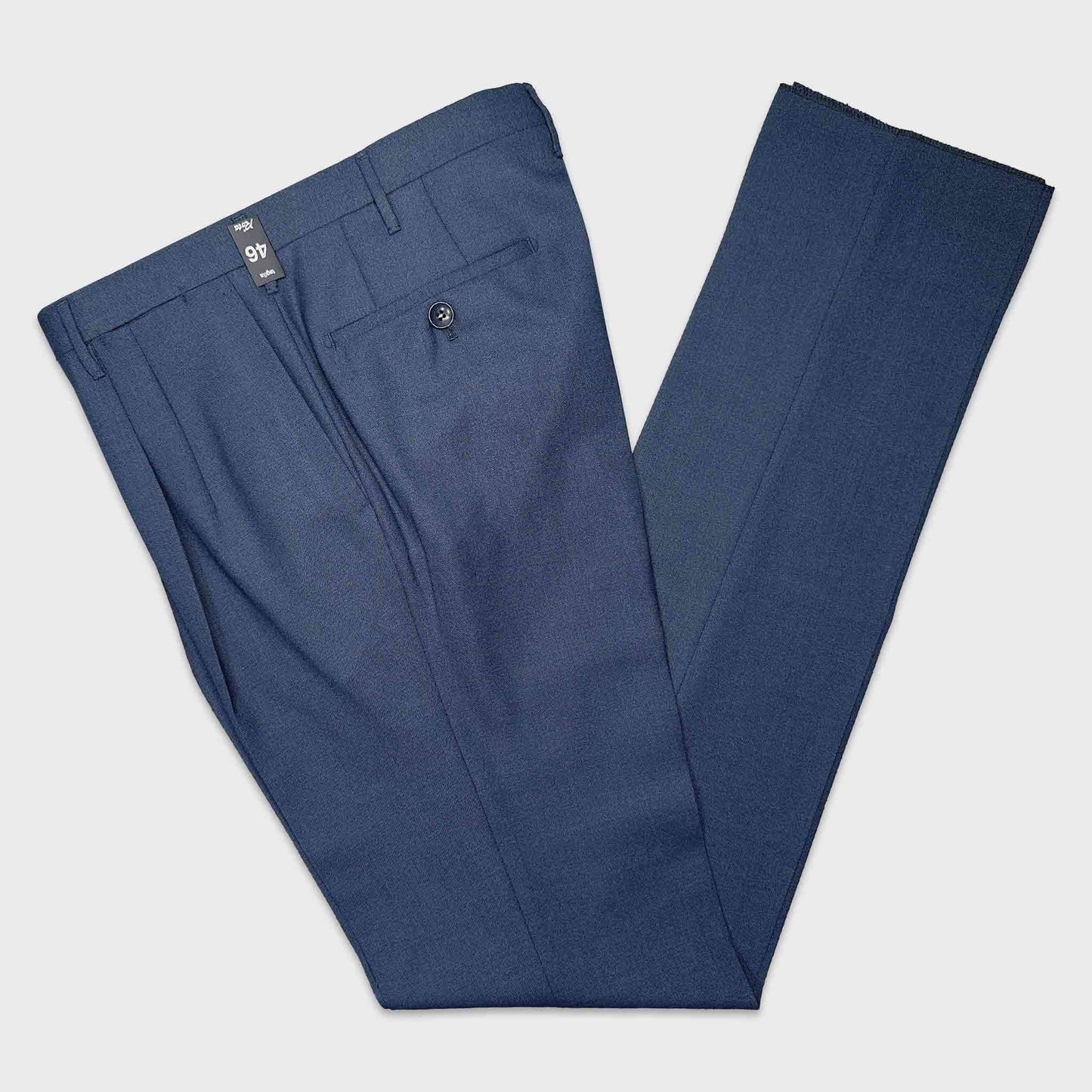 Cobalt Blue Hopsack Classic Wool Trousers Marling & Evans shop on Wool Boutique Uomo Genève