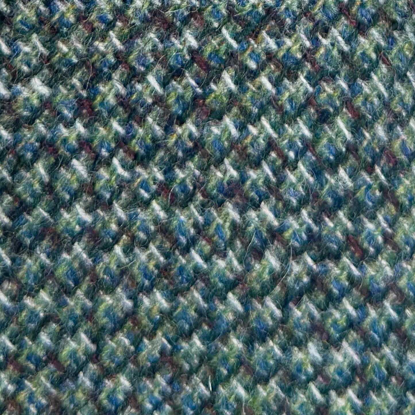 Green Wool Tie Mélange Basket Weave Unlined Hand Made in Italy