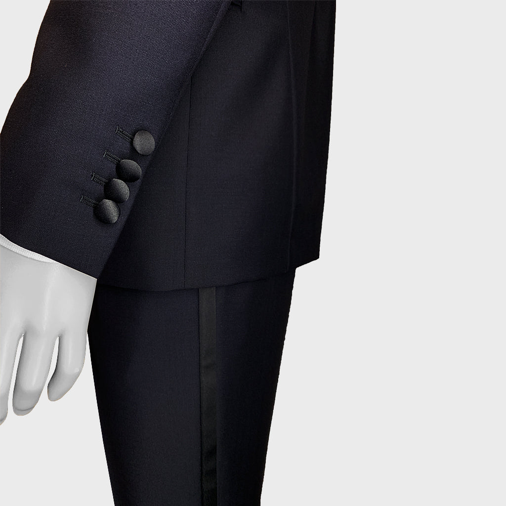 Caruso Men's Smoking Suit Tuxedo Dark Blue-Wools Boutique Uomo