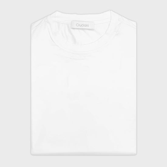 Cruciani | Men's T-Shirt Ossigeno Cotton Long Sleeve | White-Wools Boutique Uomo