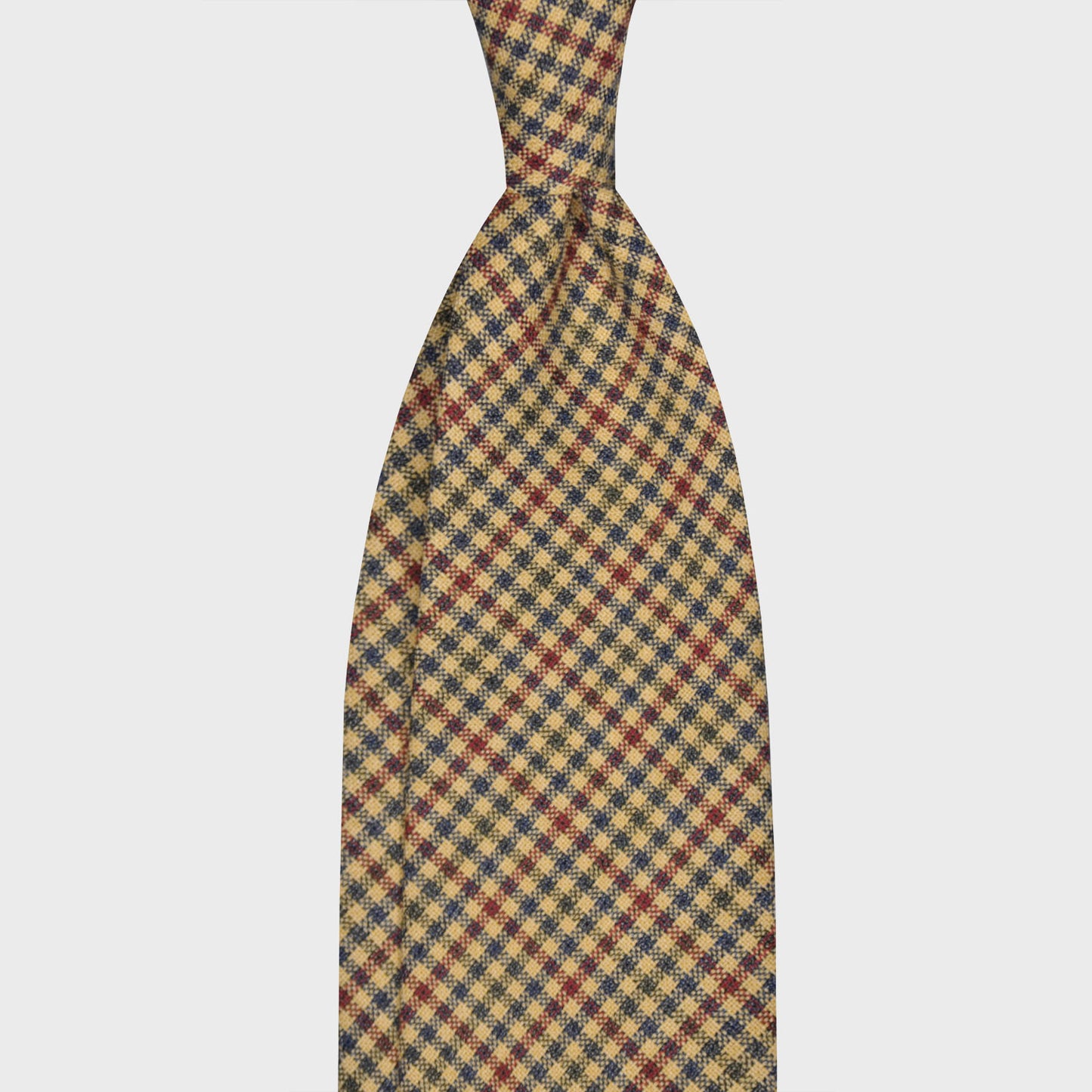 F.Marino Gun Club Check Wool Tie 3 Folds Yellow-Wools Boutique Uomo