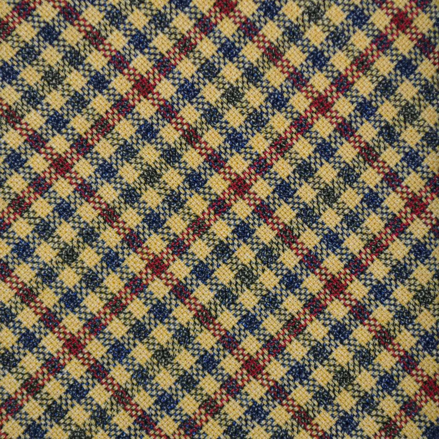 F.Marino Gun Club Check Wool Tie 3 Folds Yellow-Wools Boutique Uomo