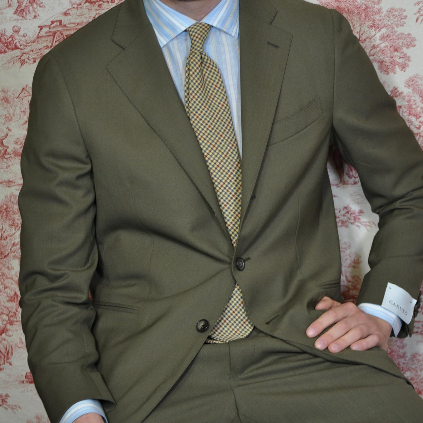 F.Marino Gun Club Check Wool Tie 3 Folds Yellow-Wools Boutique Uomo