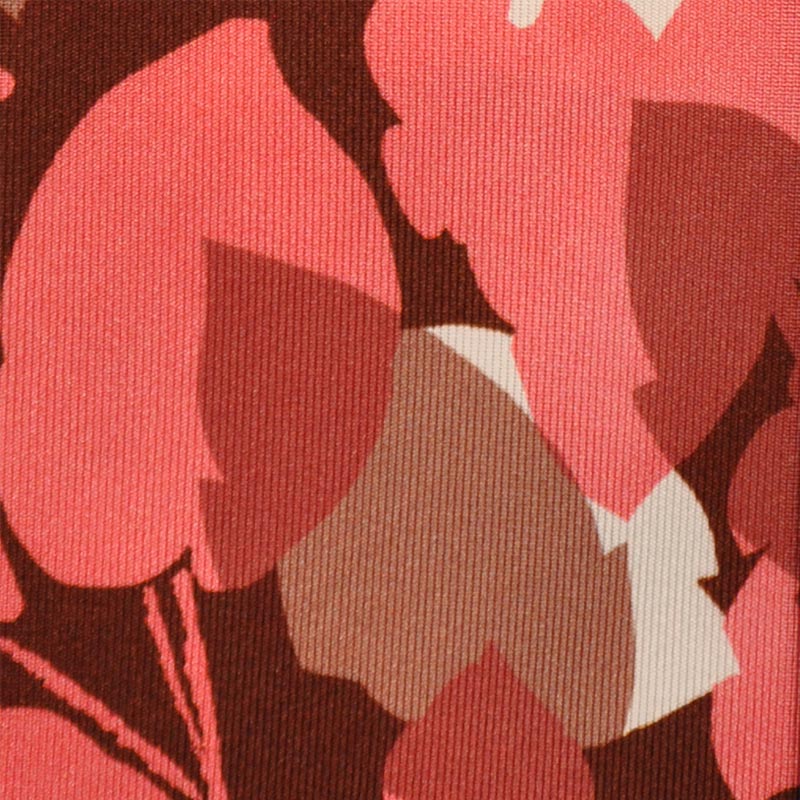 F.Marino Silk Tie 3 Folds Leaves Nature Pattern Pink-Wools Boutique Uomo