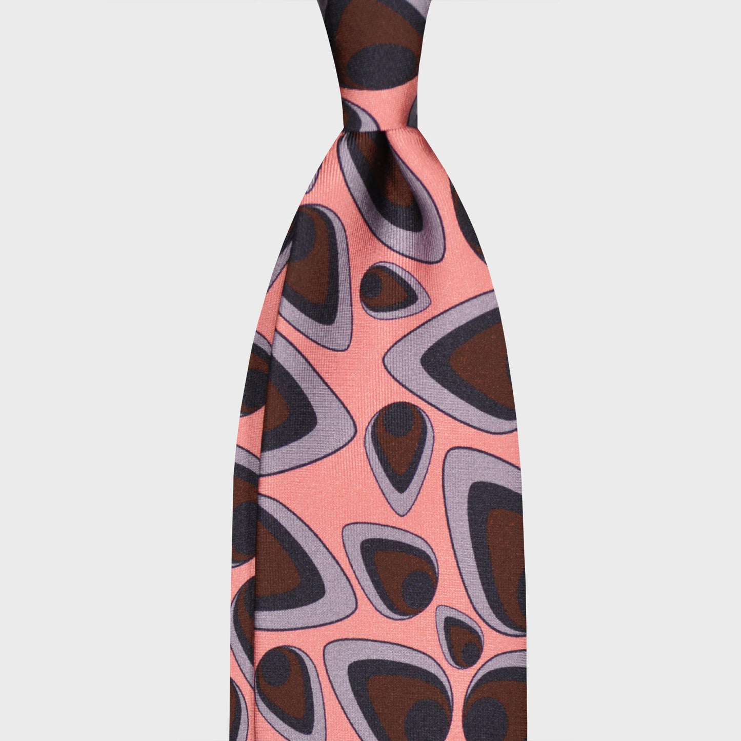 F.Marino Silk Tie 3 Folds Drops Pink-Wools Boutique Uomo