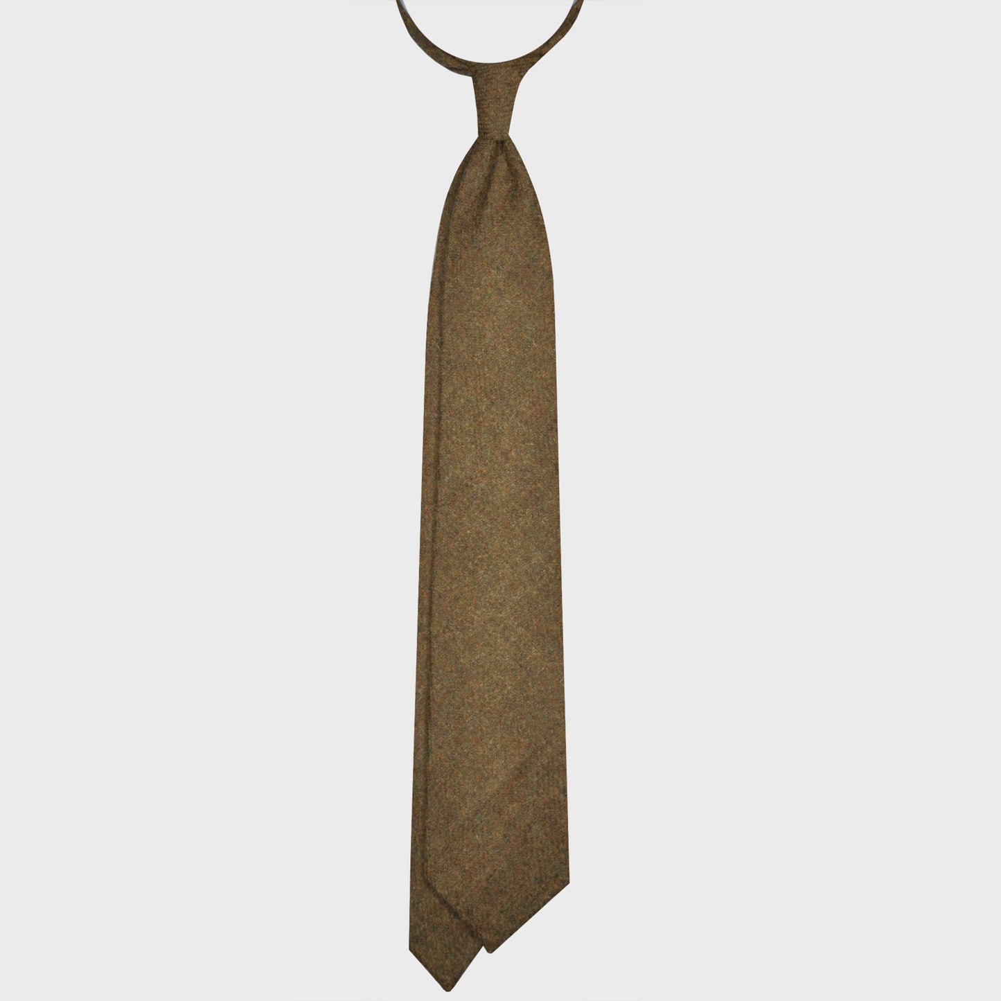 F.Marino Tweed Tie 3 Folds Mud Brown-Wools Boutique Uomo