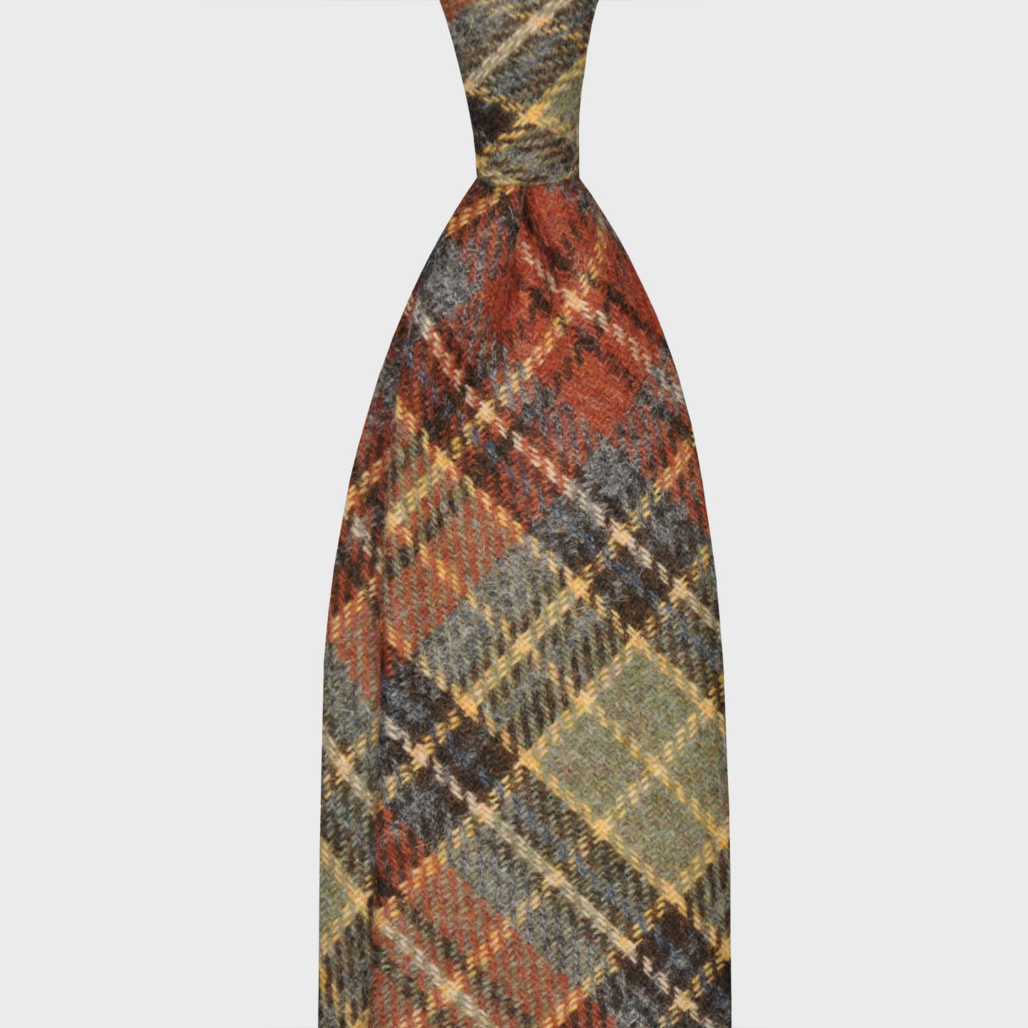F.Marino Tartan Tweed Tie 3 Folds Multicolor-Wools Boutique Uomo
