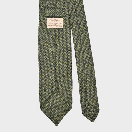 F.Marino Barleycorn Tweed Tie 3 Folds Apple Green-Wools Boutique Uomo