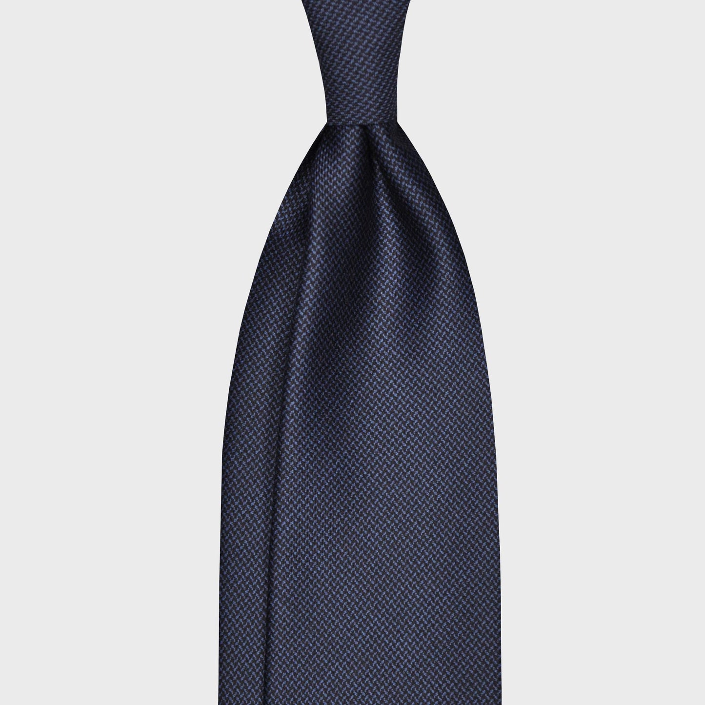 F.Marino Wool Tie 3 Folds Canvas Pattern Blue-Wools Boutique Uomo