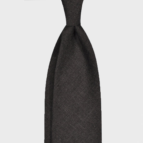 F.Marino Handmade Cashmere Tie 3 Folds Anthracite Grey-Wools Boutique Uomo